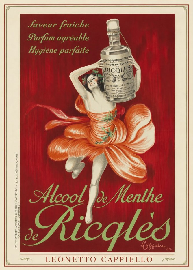 Leonetto Cappiello Alcool De Menthe De Ricqlès I No1 - Póster