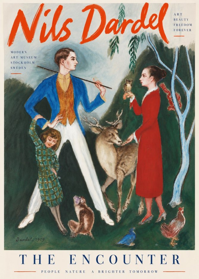 Nils Dardel The Encounter No6 - Póster