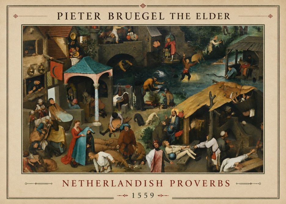 Pieter Bruegel Netherlandish Proverbs V No1 - Póster