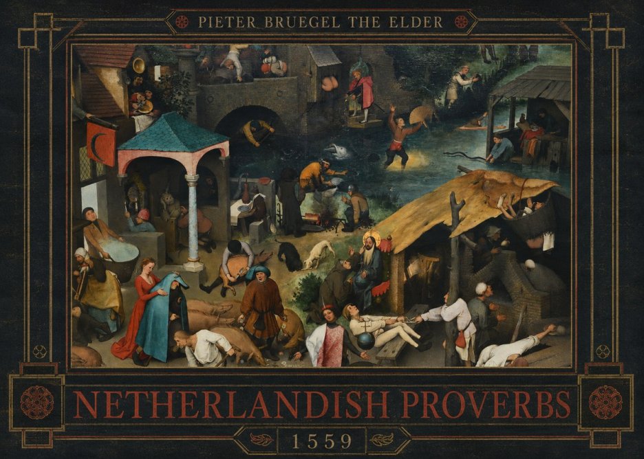 Pieter Bruegel Netherlandish Proverbs V No4 - Póster