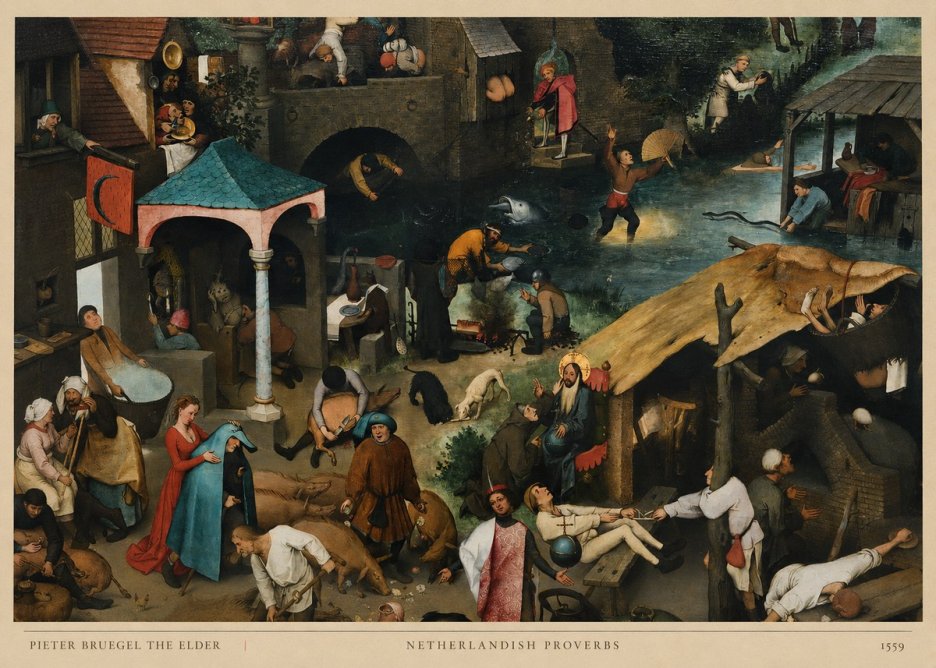 Pieter Bruegel Netherlandish Proverbs V No6 - Póster