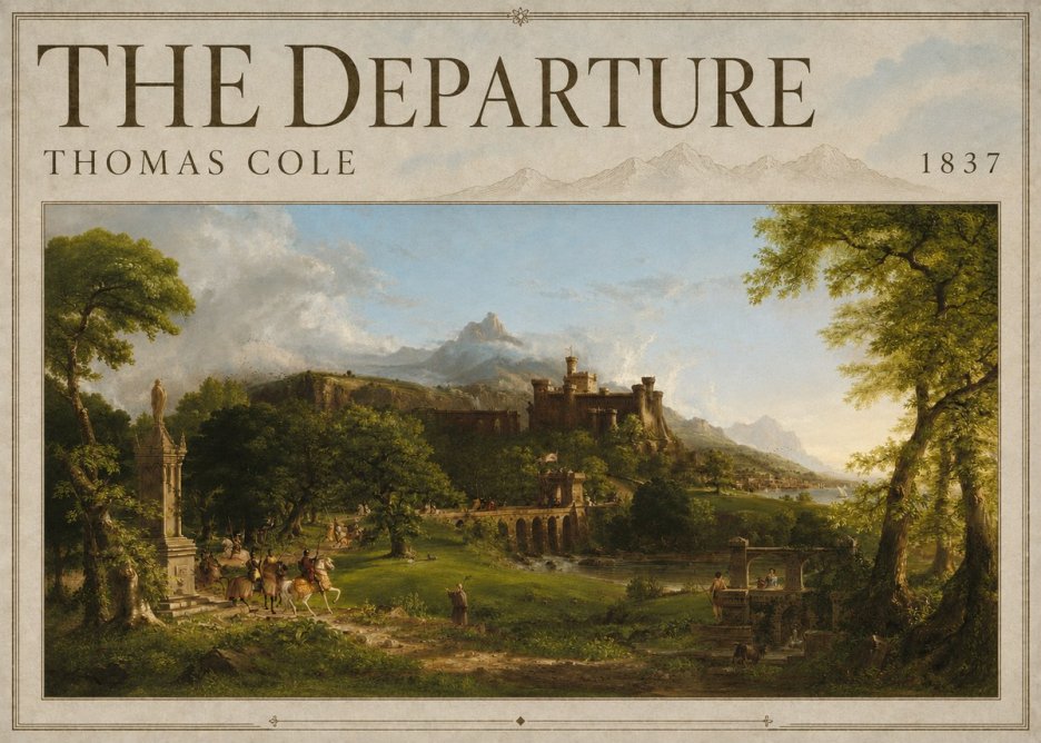 Thomas Cole The Departure II No3 - Póster