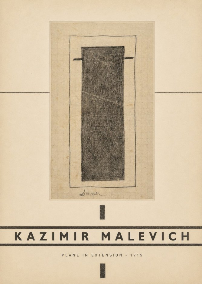Kazimir Malevich Plane in Extension No3 - Póster