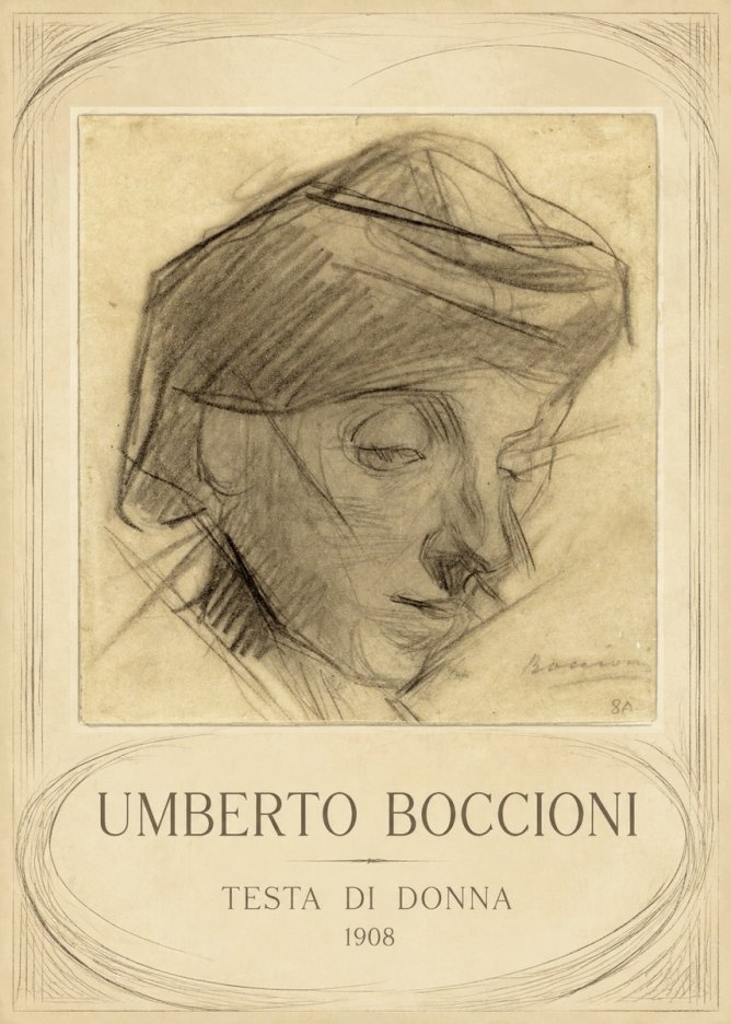 Umberto Boccioni Testa Di Donna No4 - Póster