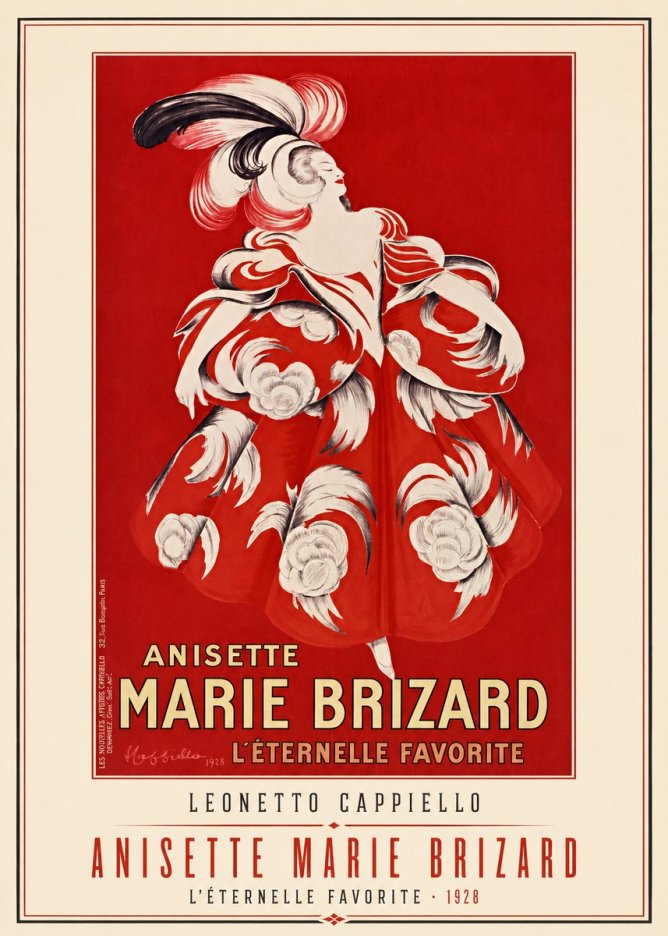 Leonetto Cappiello Anisette Marie Brizard - L'éternelle Favorite No1 - Póster