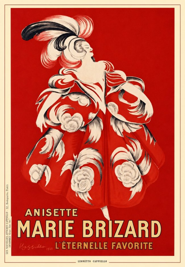 Leonetto Cappiello Anisette Marie Brizard - L'éternelle Favorite No5 - Póster