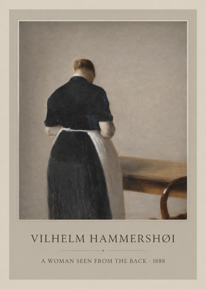 Vilhelm Hammershøi A Woman Seen from the Back No1 - Póster