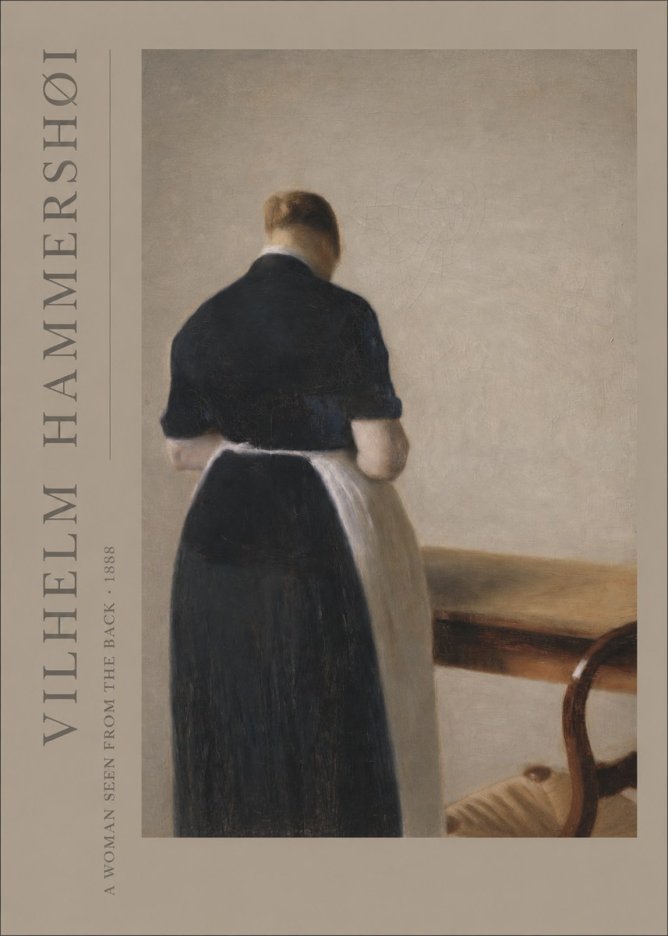 Vilhelm Hammershøi A Woman Seen from the Back No2 - Póster