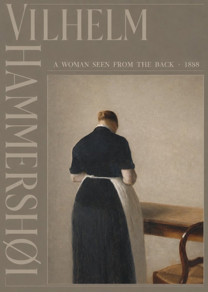 Vilhelm Hammershøi A Woman Seen from the Back No4 - Póster