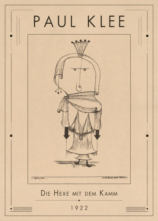 Paul Klee Die Hexe Mit Dem Kamm No1 - Póster