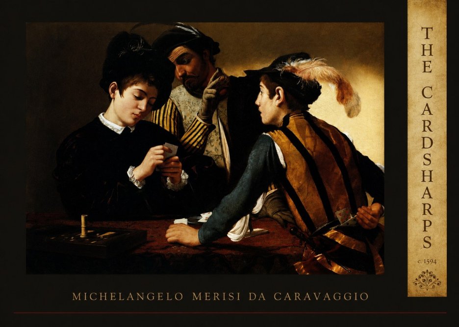 Michelangelo Merisi da Caravaggio The Cardsharps II No5 - Póster