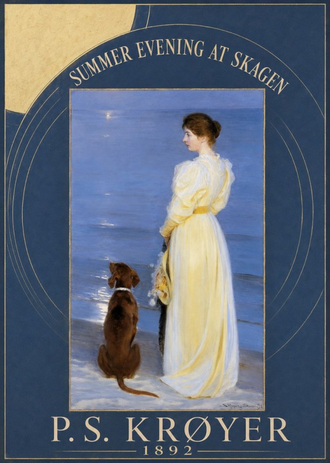 P.S. Krøyer Summer Evening at Skagen No6 - Póster