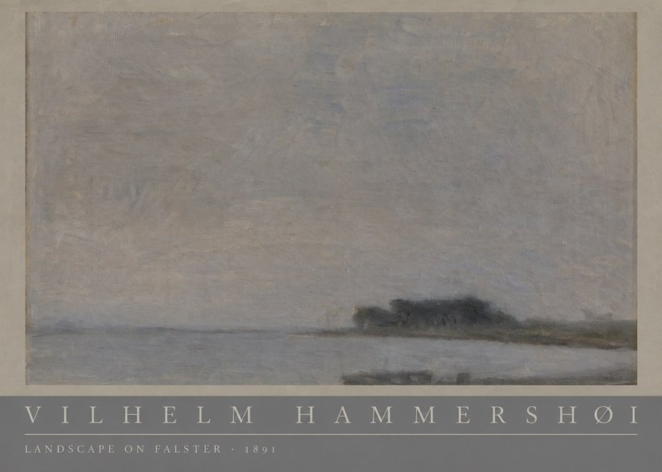 Vilhelm Hammershøi Landscape on Falster No3 - Póster