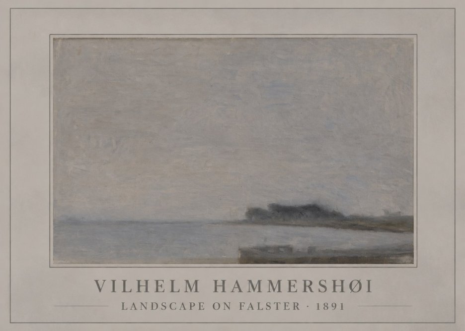 Vilhelm Hammershøi Landscape on Falster No6 - Póster