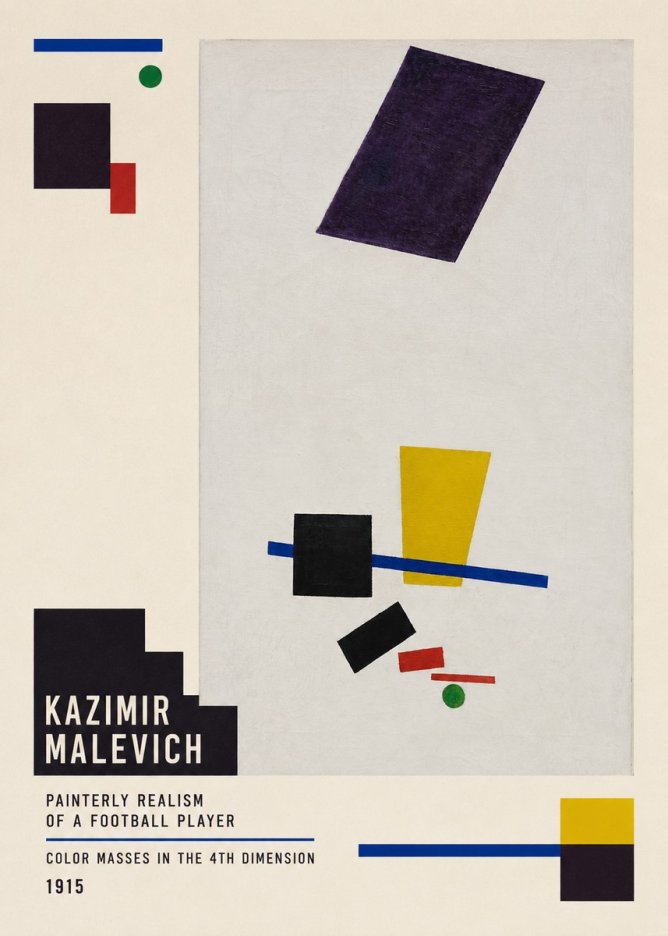 Kazimir Malevich Painterly Realism of a Football Player Color Masses in the 4Th Dimension No5 - Póster
