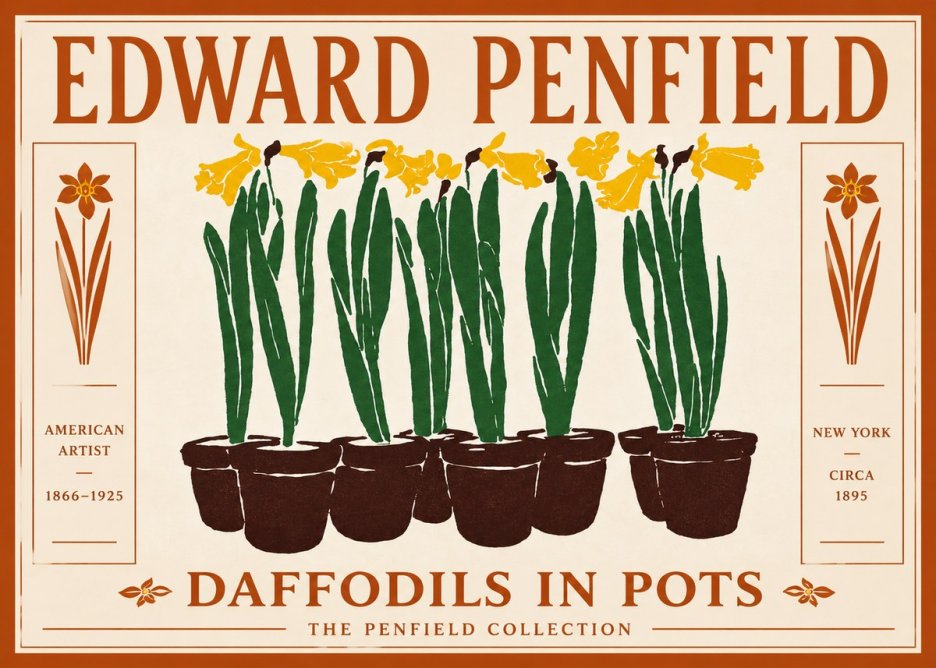Edward Penfield Daffodils in Pots No5 - Póster