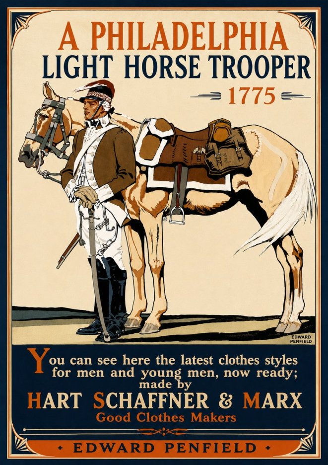 Edward Penfield A Philadelphia Light Horse Trooper 1775 No5 - Póster