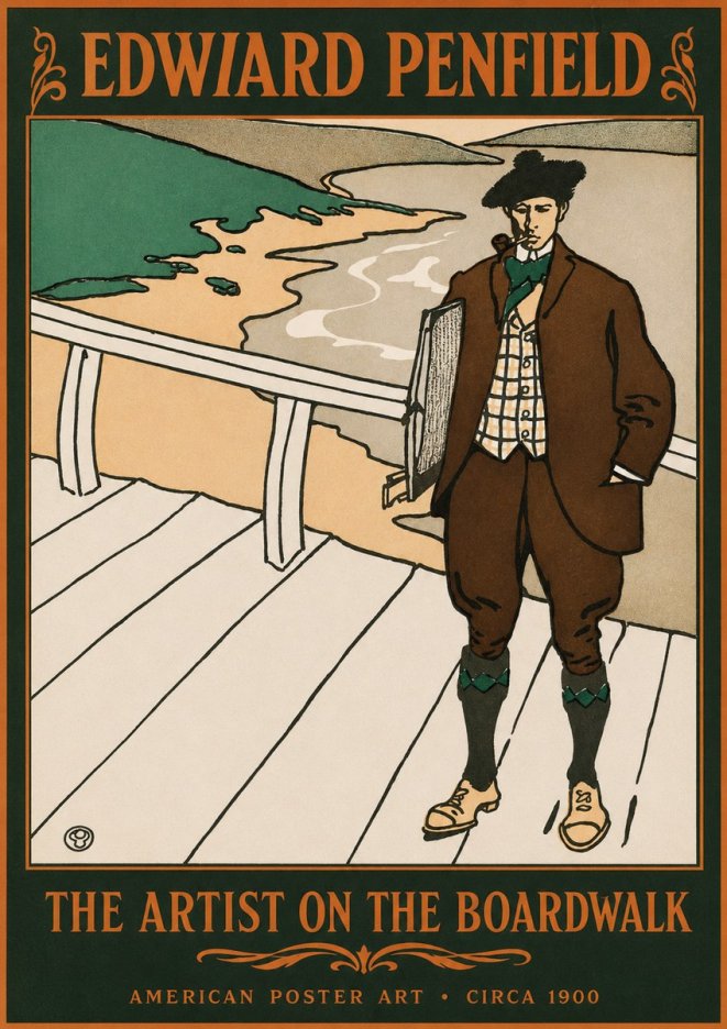 Edward Penfield The Artist on the Boardwalk No2 - Póster
