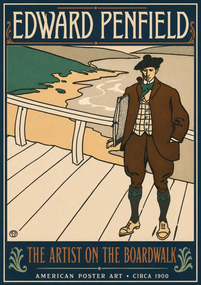 Edward Penfield The Artist on the Boardwalk No5 - Póster