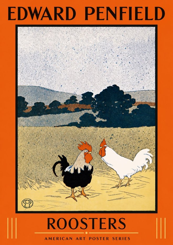 Edward Penfield Roosters No2 - Póster