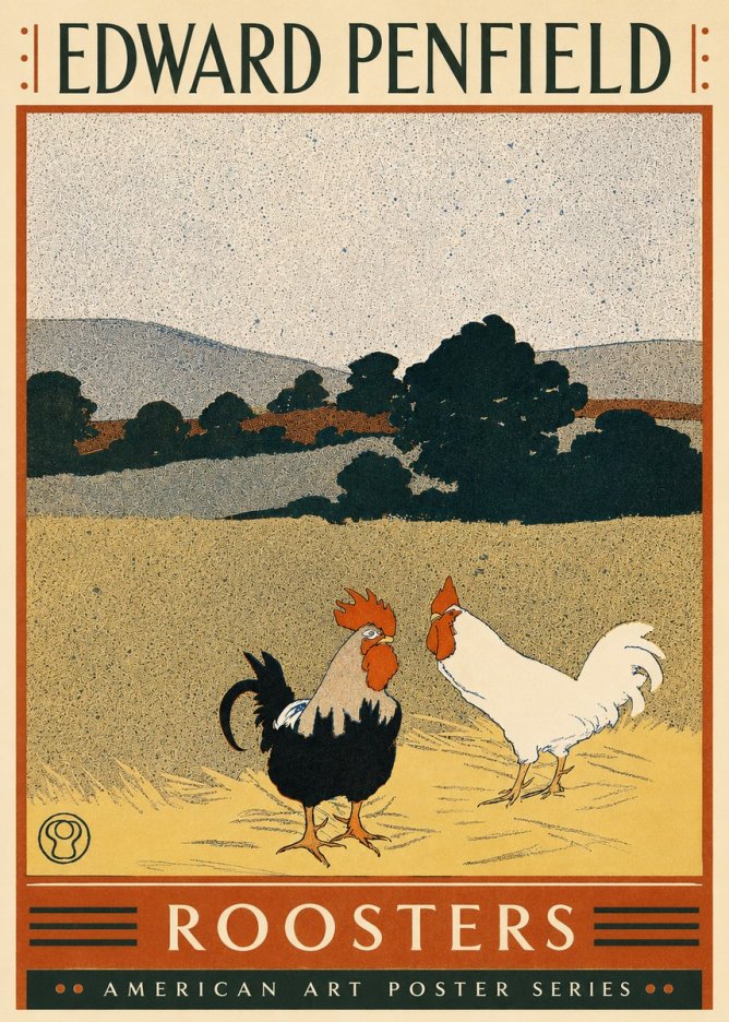 Edward Penfield Roosters No4 - Póster
