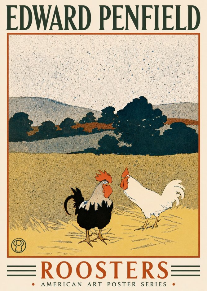 Edward Penfield Roosters No6 - Póster