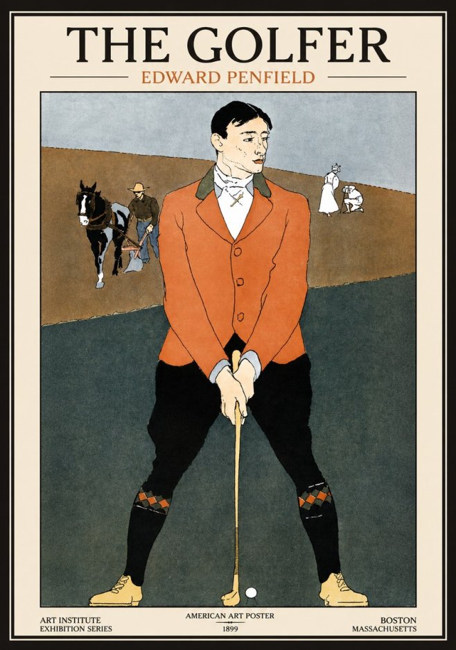 Edward Penfield The Golfer No1 - Póster