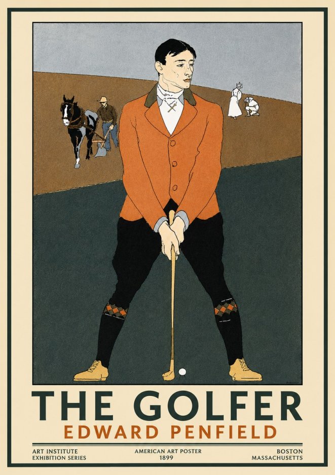 Edward Penfield The Golfer No3 - Póster