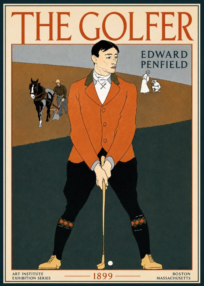 Edward Penfield The Golfer No5 - Póster