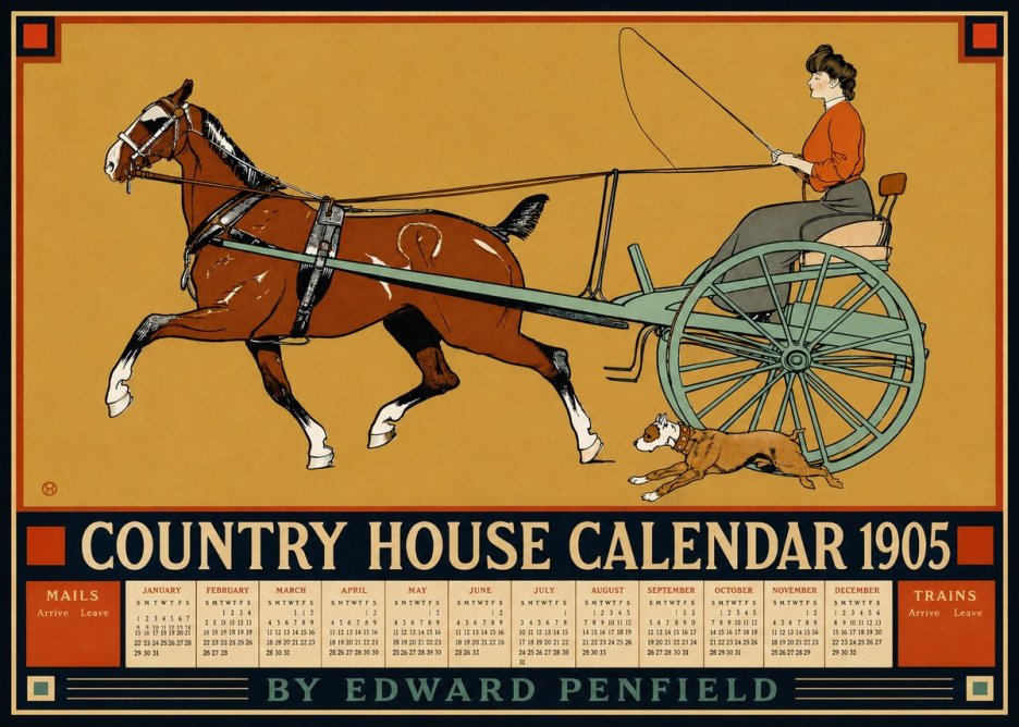 Edward Penfield Country House Calendar 1905 No4 - Póster