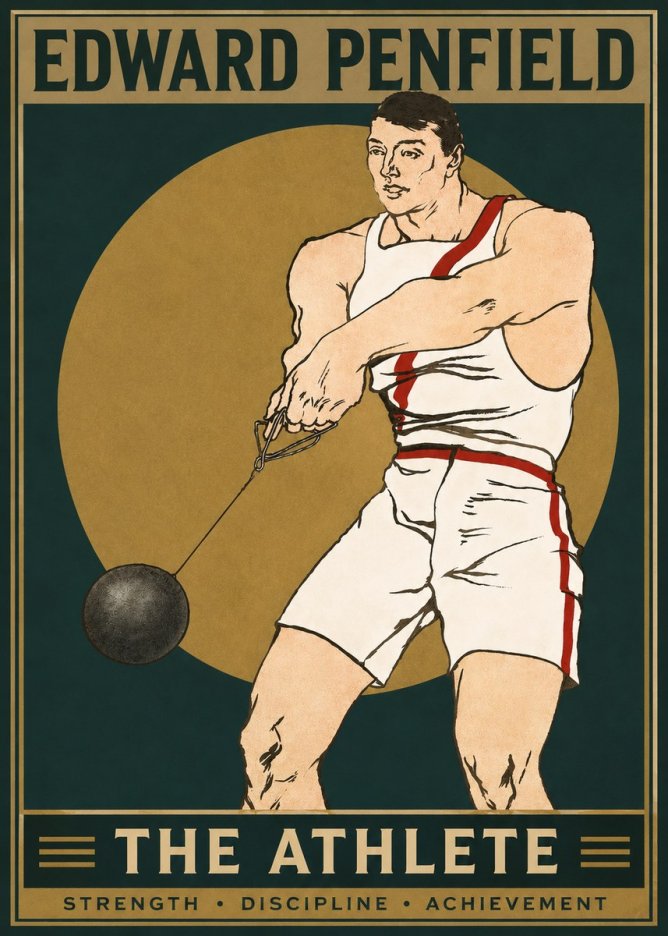 Edward Penfield The Athlete No3 - Póster