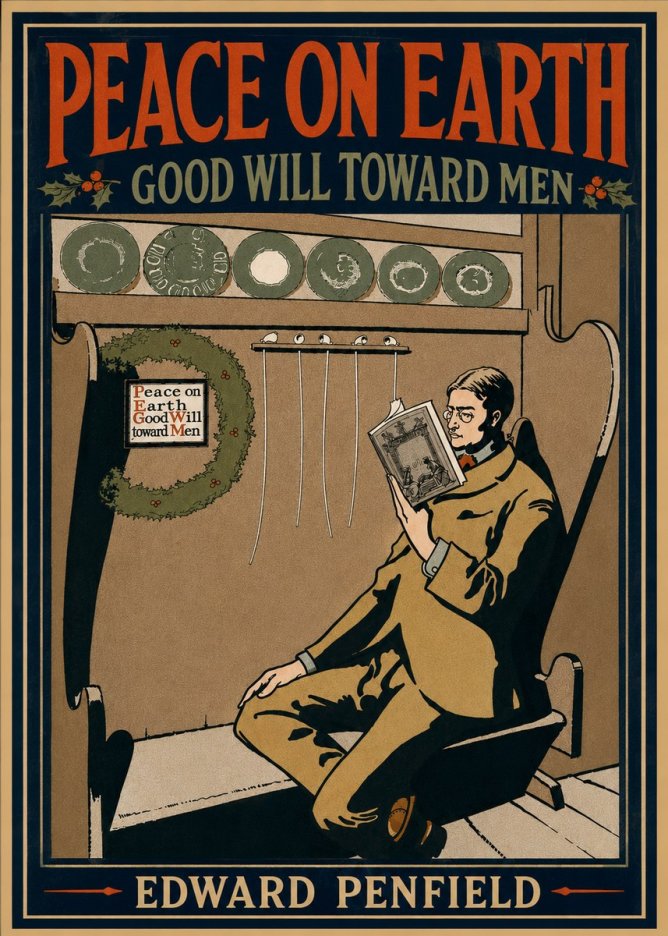 Edward Penfield Peace on Earth Good Will Toward Men No4 - Póster