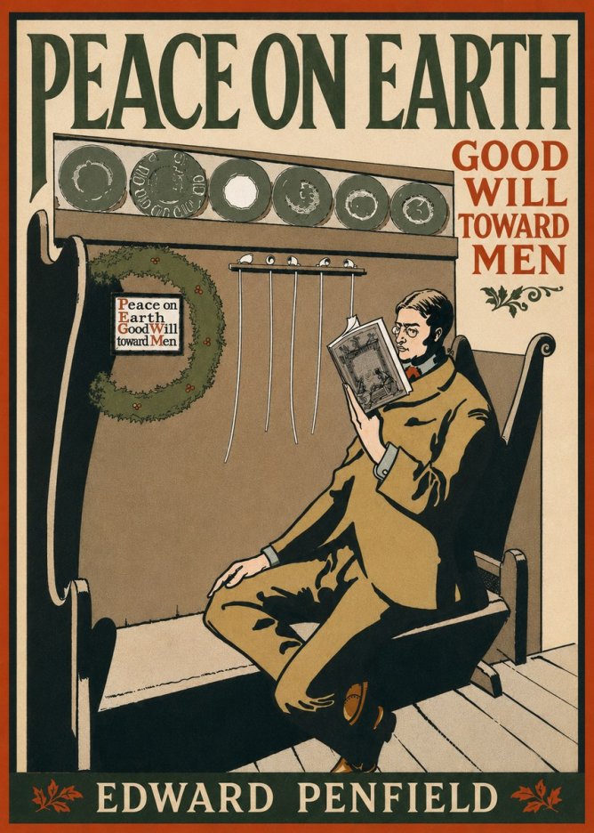 Edward Penfield Peace on Earth Good Will Toward Men No5 - Póster