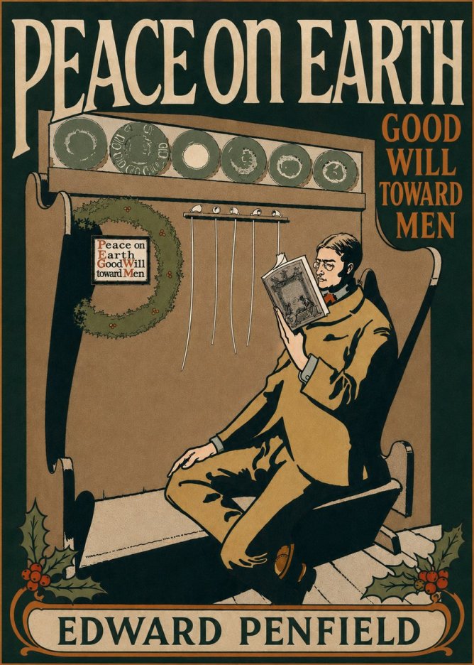 Edward Penfield Peace on Earth Good Will Toward Men No6 - Póster