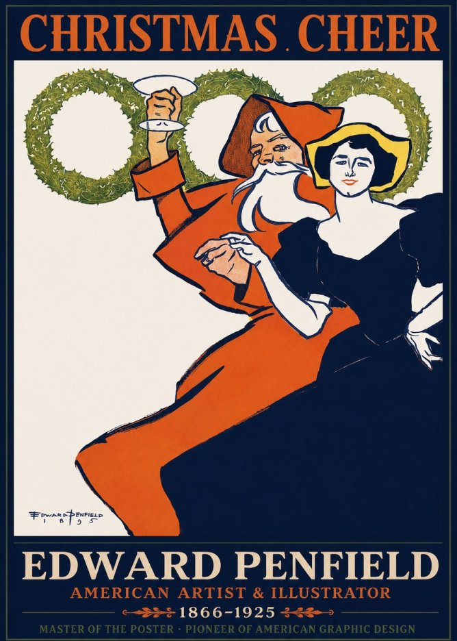 Edward Penfield Christmas. Cheer No1 - Póster