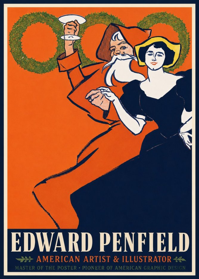 Edward Penfield Christmas. Cheer No2 - Póster