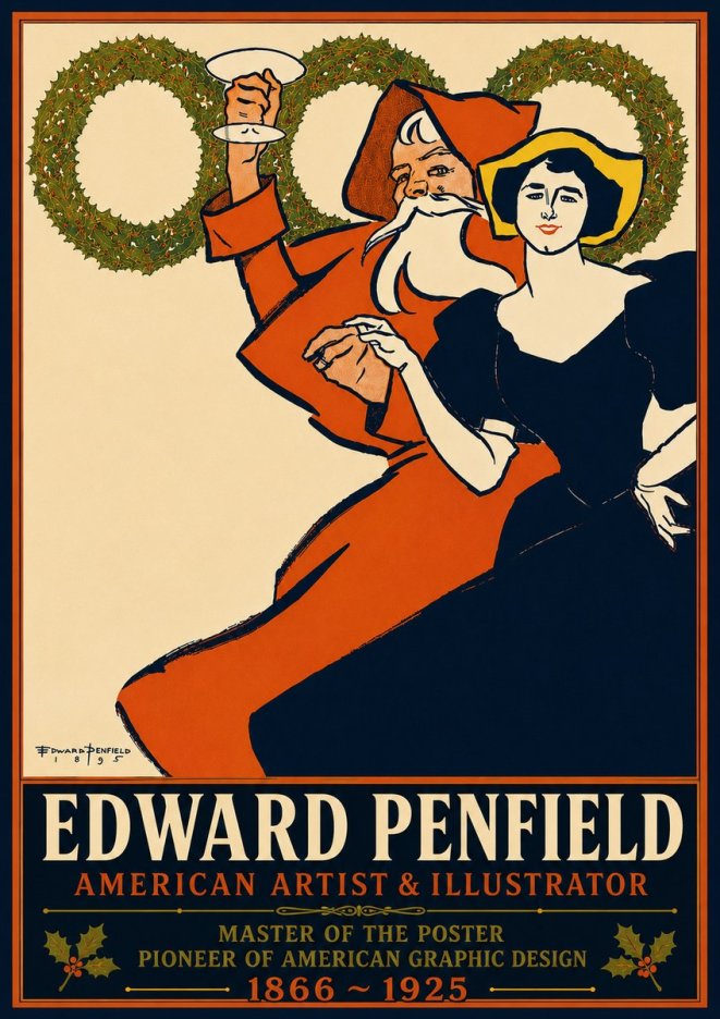 Edward Penfield Christmas. Cheer No6 - Póster