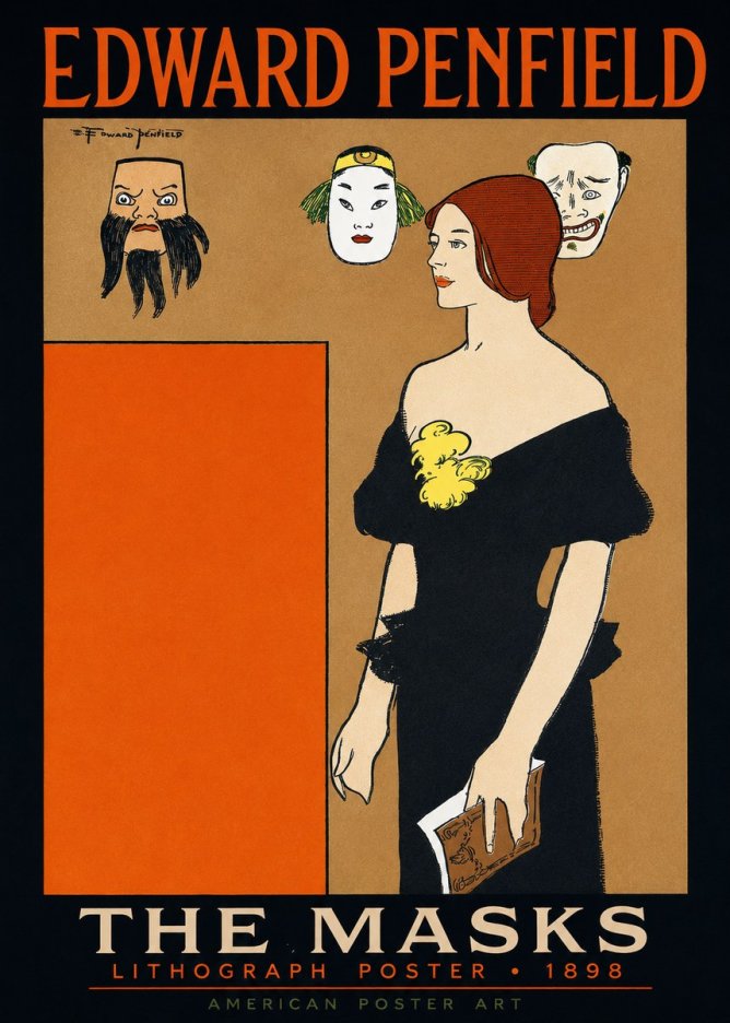 Edward Penfield The Masks No3 - Póster