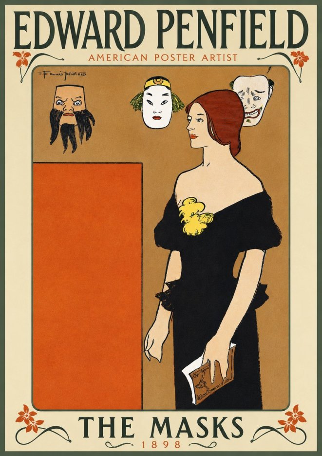 Edward Penfield The Masks No4 - Póster