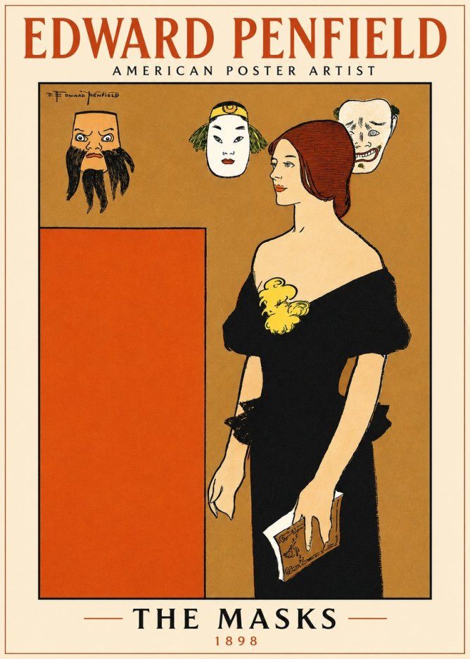 Edward Penfield The Masks No5 - Póster