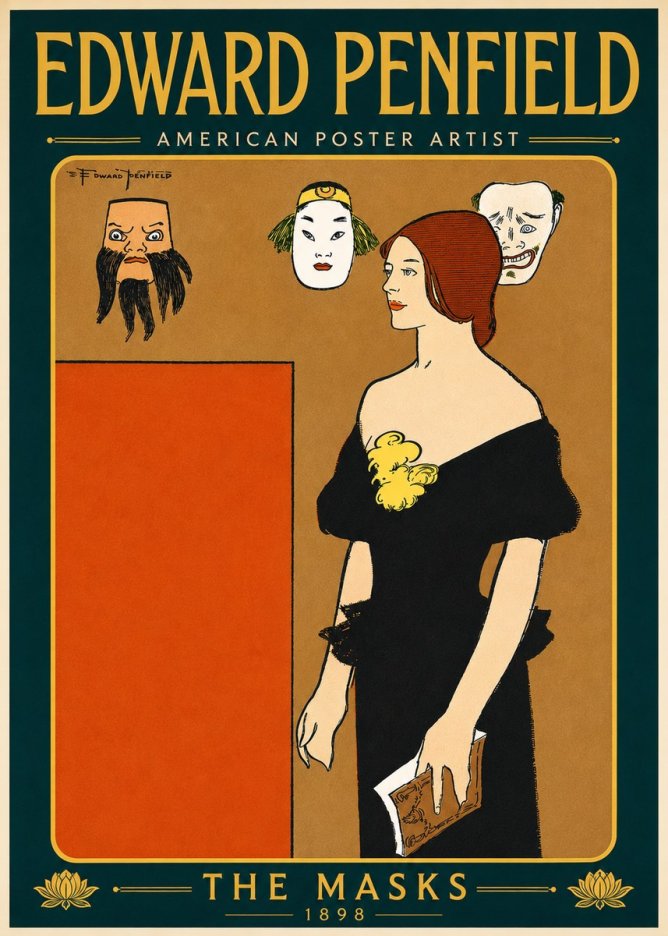Edward Penfield The Masks No6 - Póster