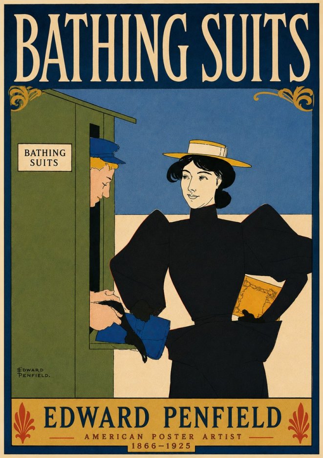 Edward Penfield Bathing Suits No6 - Póster