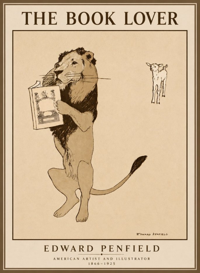 Edward Penfield The Book Lover No1 - Póster