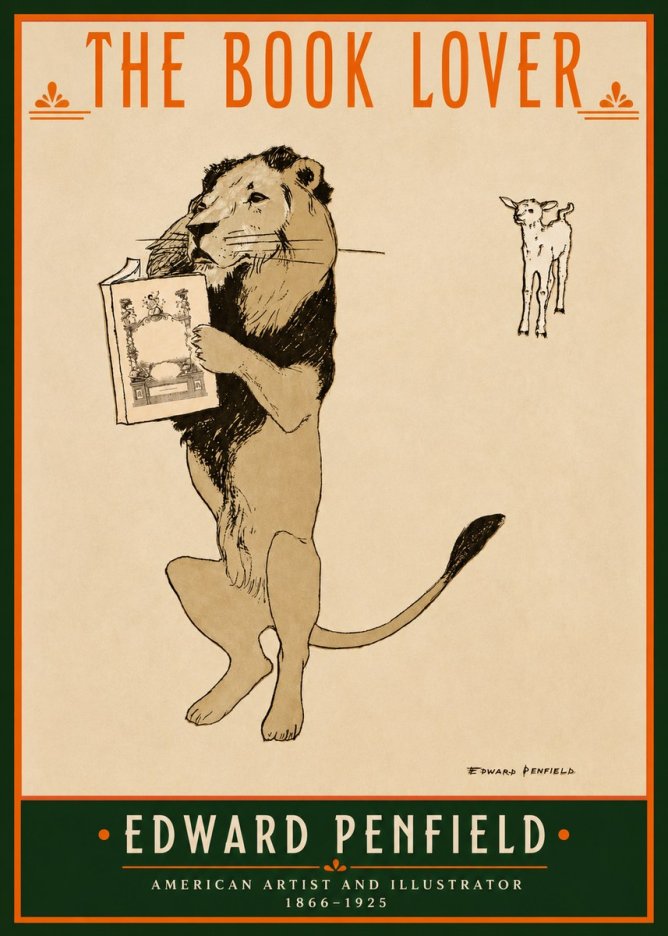 Edward Penfield The Book Lover No2 - Póster