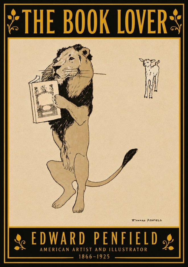 Edward Penfield The Book Lover No5 - Póster