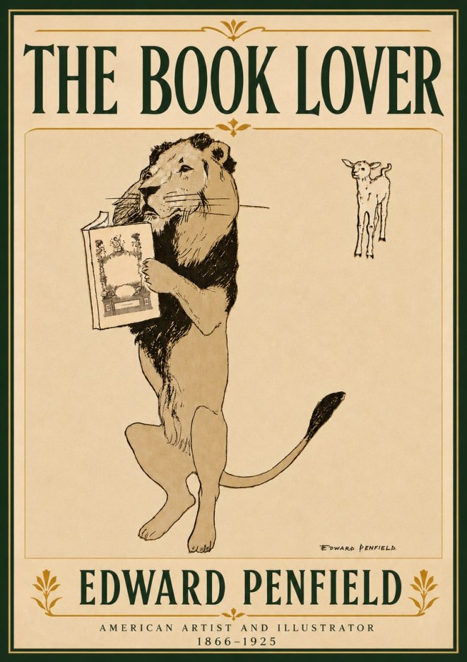 Edward Penfield The Book Lover No6 - Póster