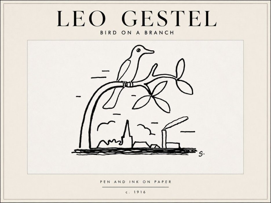 Leo Gestel Bird on a Branch No5 - Póster