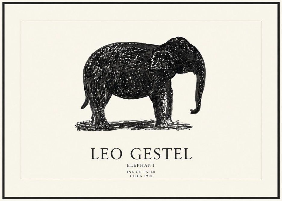 Leo Gestel Elephant No1 - Póster