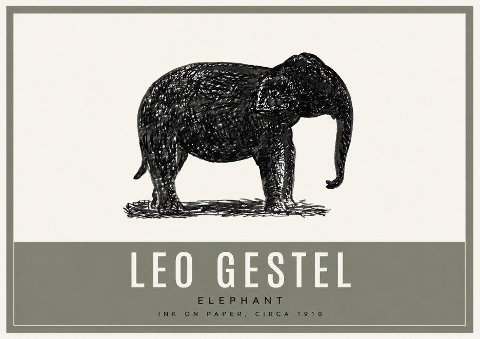 Leo Gestel Elephant No2 - Póster
