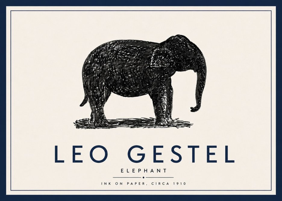 Leo Gestel Elephant No5 - Póster